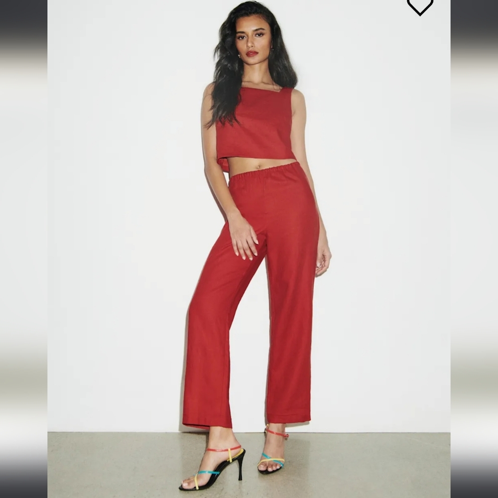 Reformation Remi Cropped Linen Pant